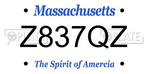 Z837QZ Massachusetts License Plate