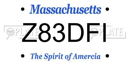 Z83DFI Massachusetts License Plate
