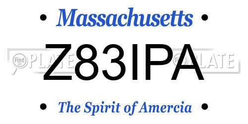 Z83IPA Massachusetts License Plate