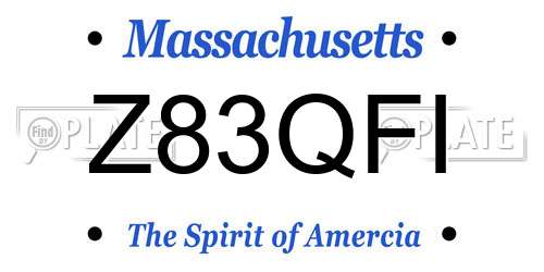 Z83QFI Massachusetts License Plate