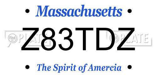 Z83TDZ Massachusetts License Plate