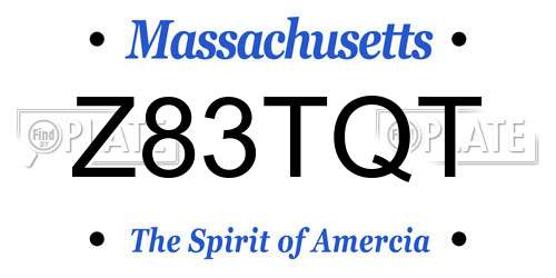 Z83TQT Massachusetts License Plate