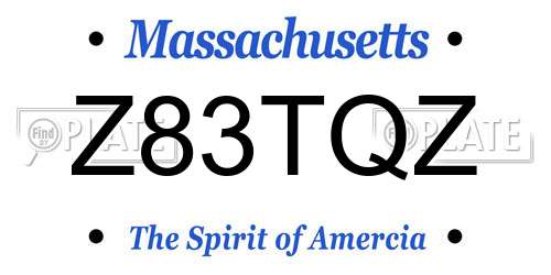 Z83TQZ Massachusetts License Plate