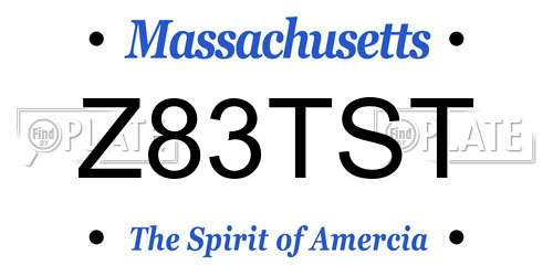 Z83TST Massachusetts License Plate