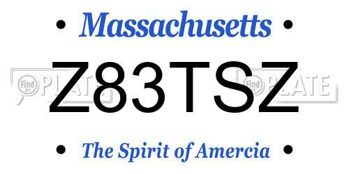 Z83TSZ Massachusetts License Plate