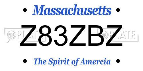 Z83ZBZ Massachusetts License Plate