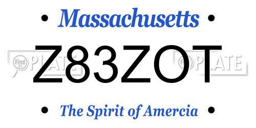 Z83ZOT Massachusetts License Plate
