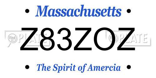 Z83ZOZ Massachusetts License Plate