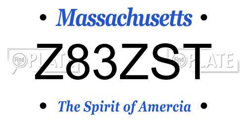 Z83ZST Massachusetts License Plate