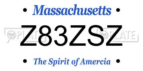 Z83ZSZ Massachusetts License Plate