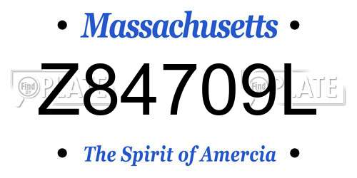 Z84709L Massachusetts License Plate