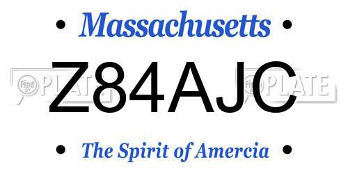 Z84AJC Massachusetts License Plate