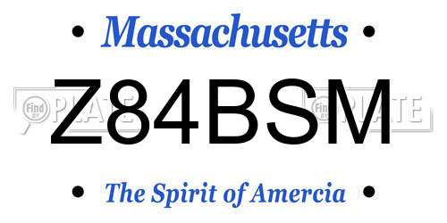 Z84BSM Massachusetts License Plate