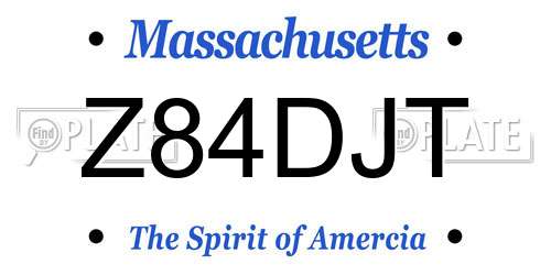 Z84DJT Massachusetts License Plate