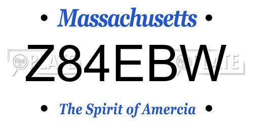 Z84EBW Massachusetts License Plate