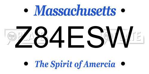 Z84ESW Massachusetts License Plate