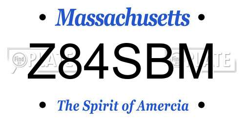 Z84SBM Massachusetts License Plate