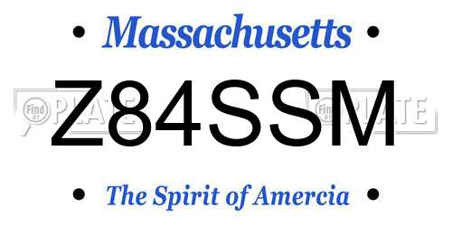 Z84SSM Massachusetts License Plate