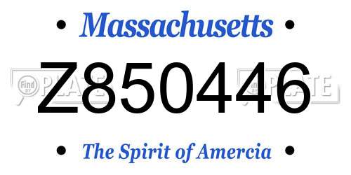 Z850446 Massachusetts License Plate