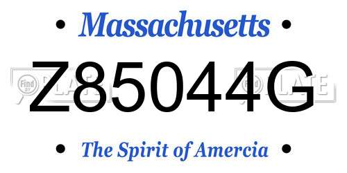 Z85044G Massachusetts License Plate