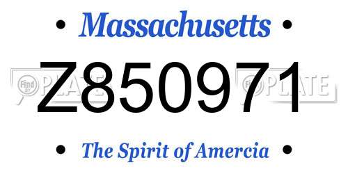 Z850971 Massachusetts License Plate