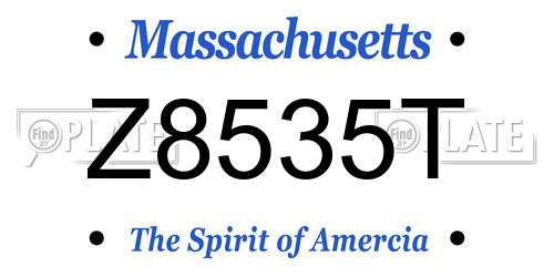Z8535T Massachusetts License Plate