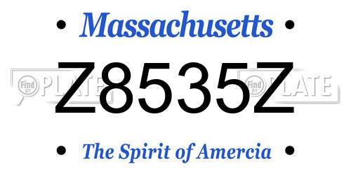 Z8535Z Massachusetts License Plate