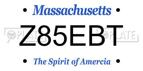 Z85EBT Massachusetts License Plate
