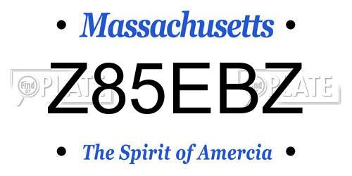 Z85EBZ Massachusetts License Plate