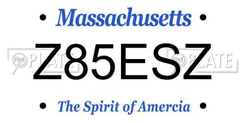 Z85ESZ Massachusetts License Plate