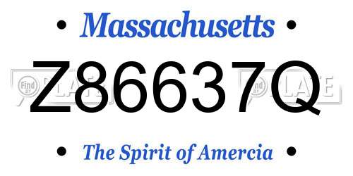 Z86637Q Massachusetts License Plate