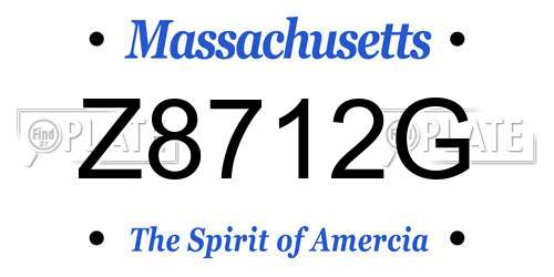 Z8712G Massachusetts License Plate