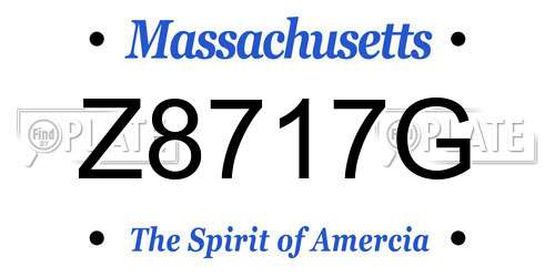 Z8717G Massachusetts License Plate