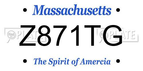 Z871TG Massachusetts License Plate