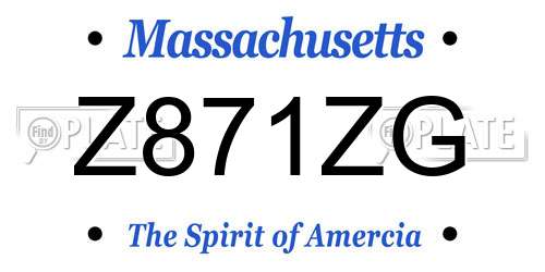 Z871ZG Massachusetts License Plate