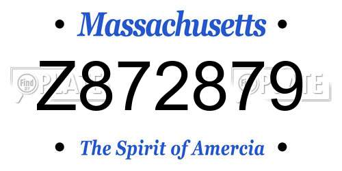 Z872879 Massachusetts License Plate