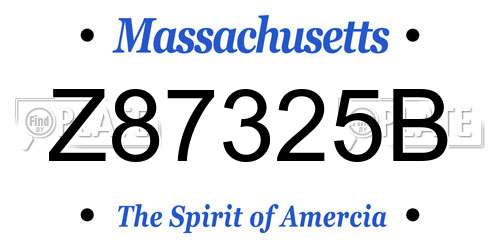 Z87325B Massachusetts License Plate
