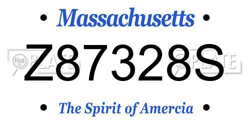 Z87328S Massachusetts License Plate