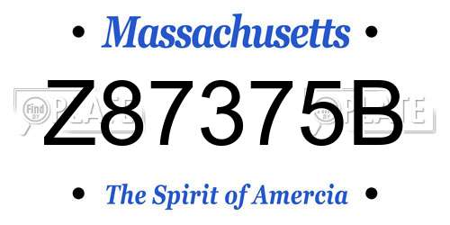 Z87375B Massachusetts License Plate