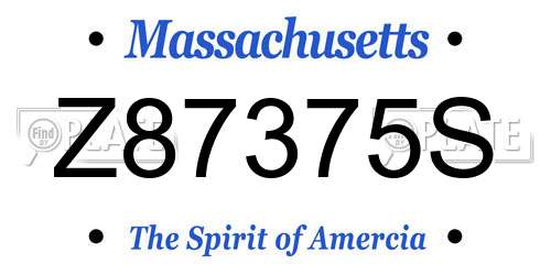 Z87375S Massachusetts License Plate