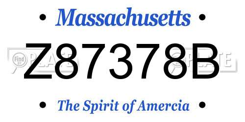 Z87378B Massachusetts License Plate