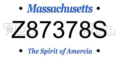 Z87378S Massachusetts License Plate