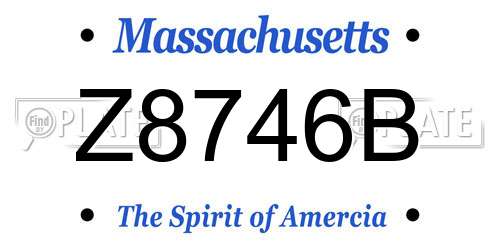 Z8746B Massachusetts License Plate