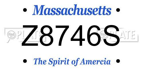 Z8746S Massachusetts License Plate