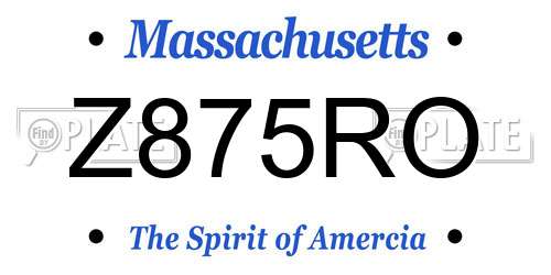 Z875RO Massachusetts License Plate