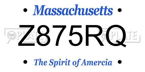 Z875RQ Massachusetts License Plate