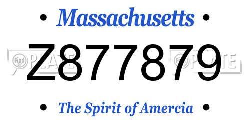 Z877879 Massachusetts License Plate