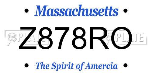Z878RO Massachusetts License Plate