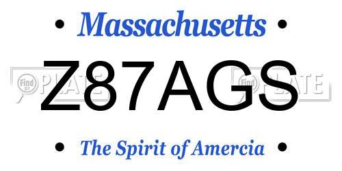 Z87AGS Massachusetts License Plate
