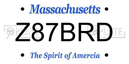 Z87BRD Massachusetts License Plate